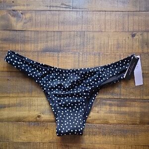 Victoria's Secret Black and White Polka Dot Swim Bottom Size Large ⭐️NWT⭐️